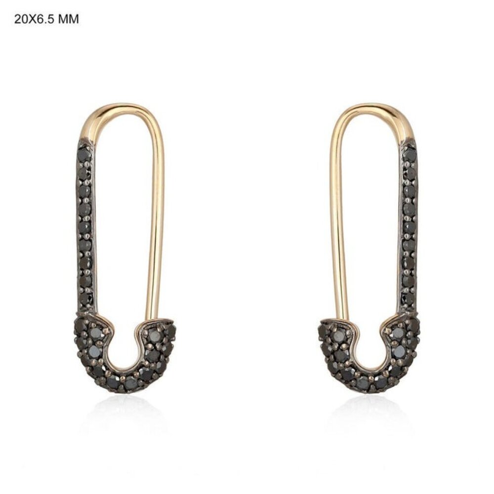 Vintage Clip 14K (or 18k upon request) Yellow Gold Hoops Diamond Earrings